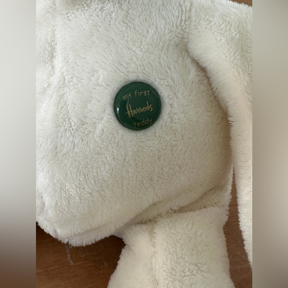 Harrods “My First Harrods” Teddy Bear Light Tan Cream/Ivory UK London 15” - Picture 6 of 16